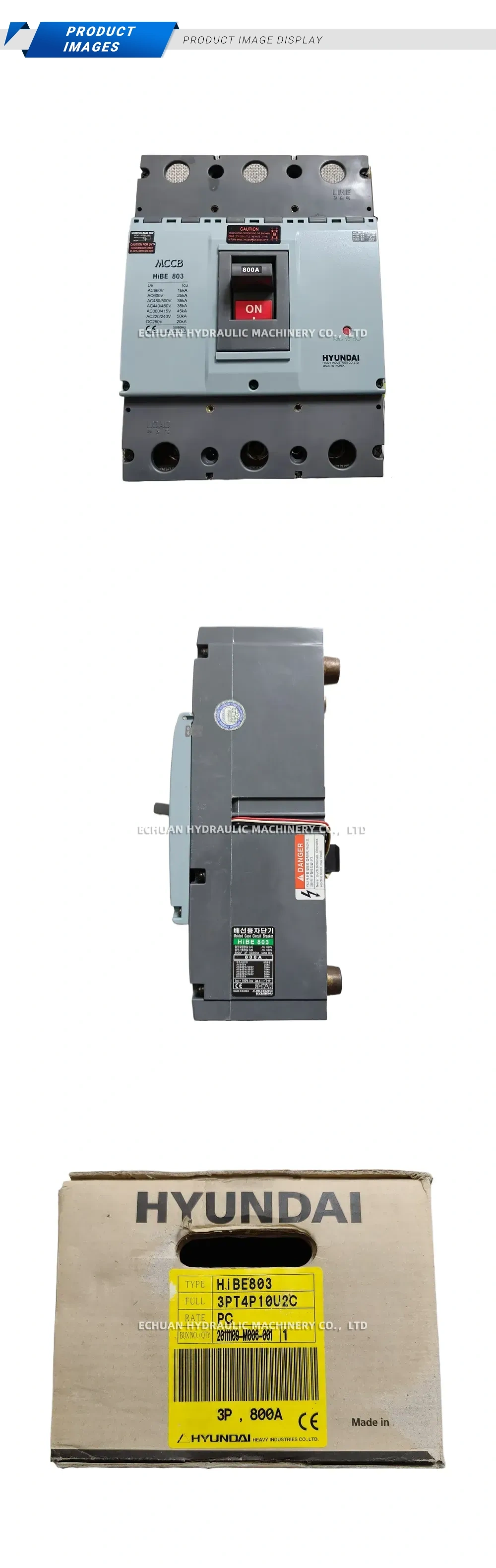 HYUNDAI HiBE803 (3PT4P10U2C) Molded Case Circuit Breaker (MCCB) Description