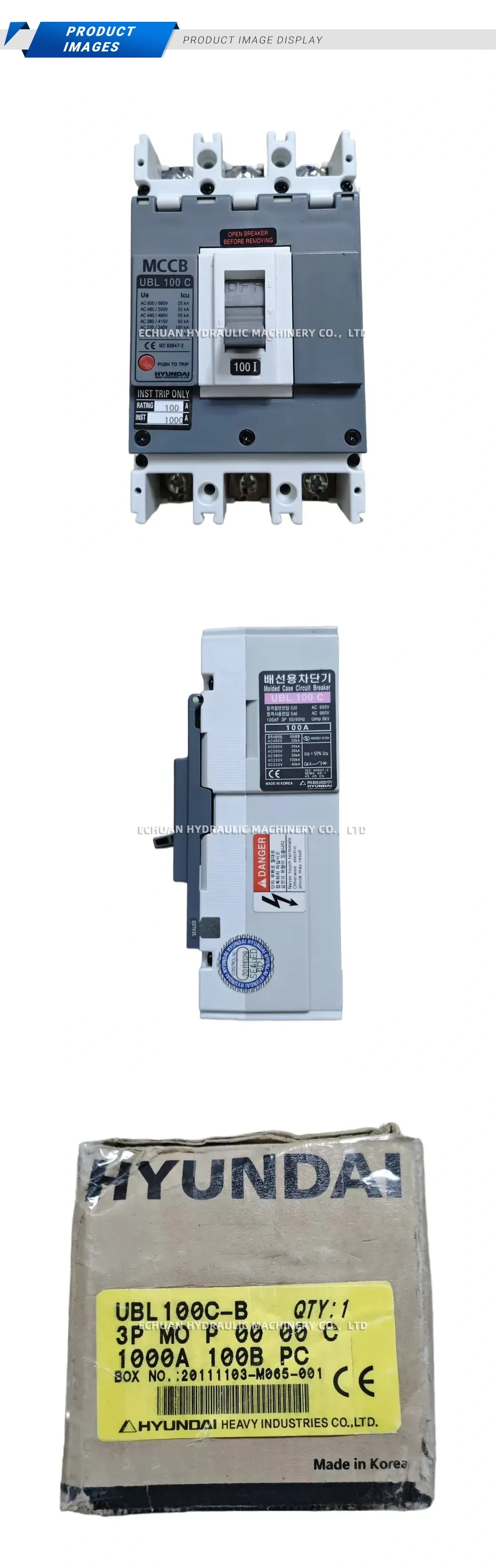 HYUNDAI UBL100C-B Molded Case Circuit Breaker (MCCB) Description