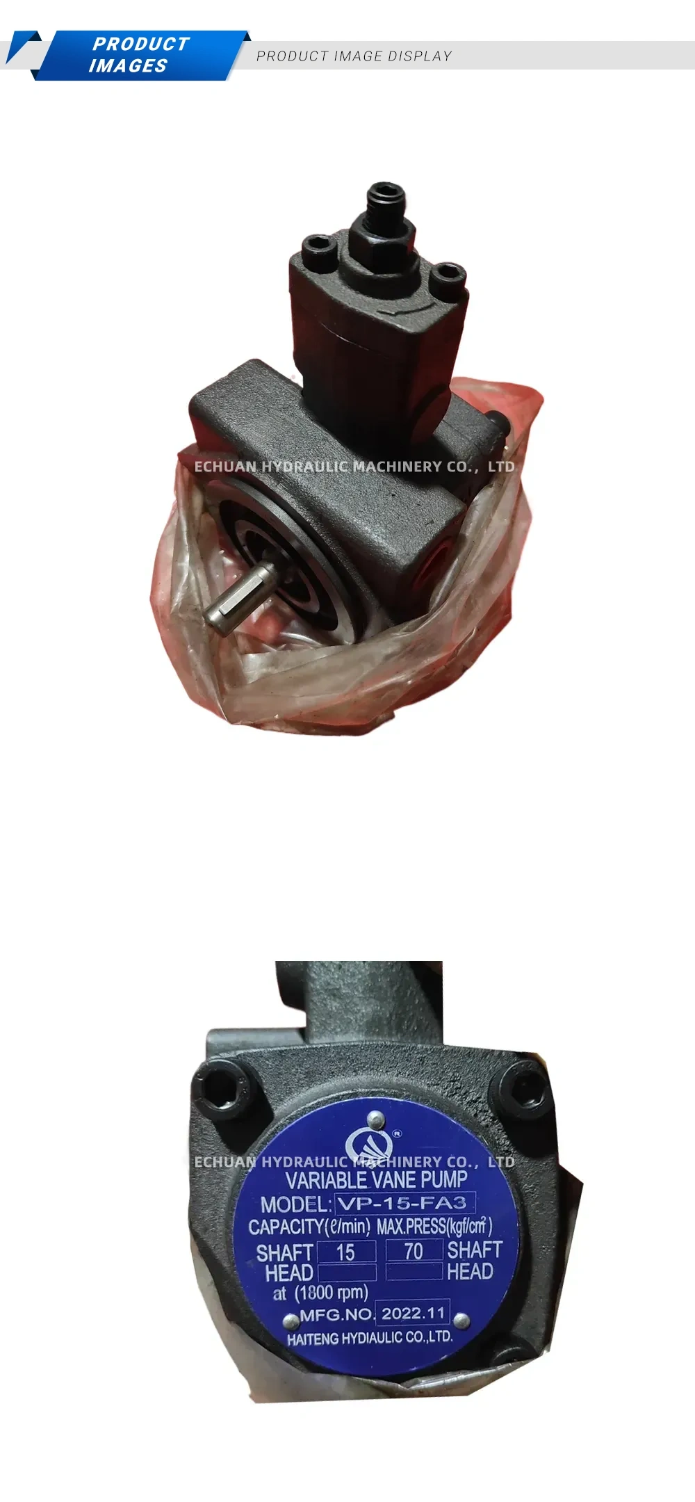 Haiteng VP-15-FA3 Variable Vane Pump Description
