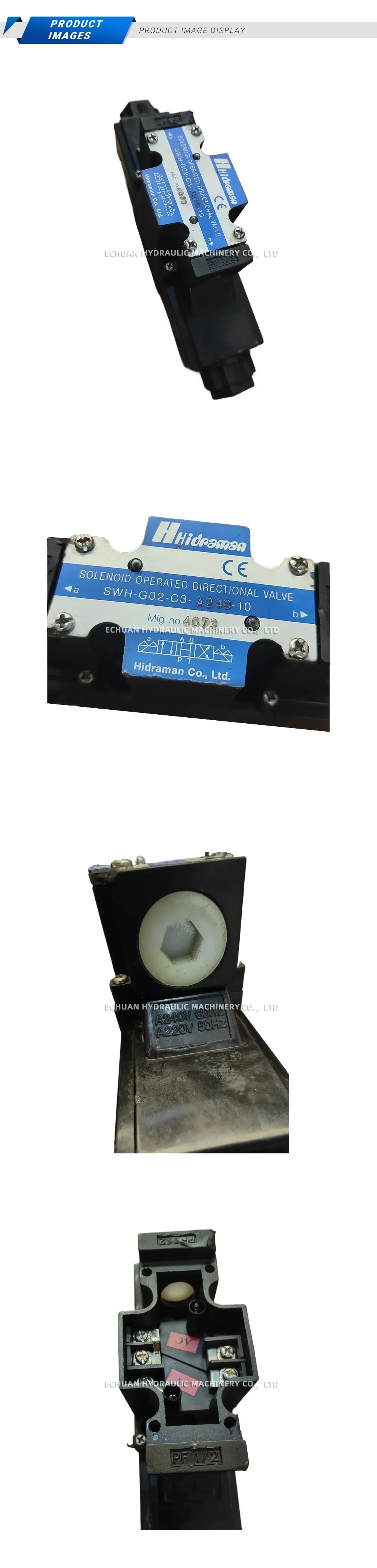 Hidraman SWH-G02-C3-A240-10 Solenoid Operated Directional Valve Description