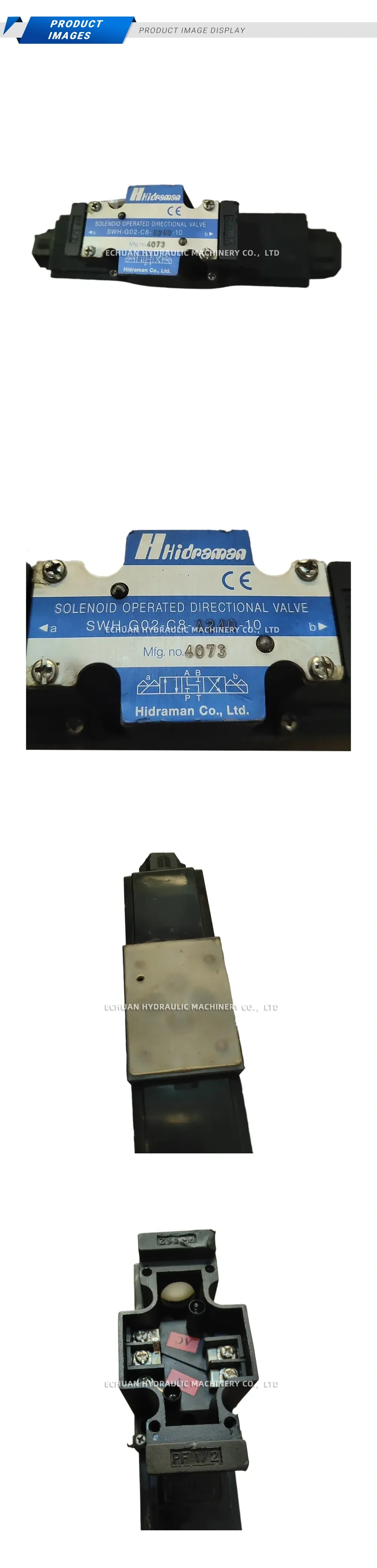 Hidraman SWH-G02-C8-A240-10 Solenoid Operated Directional Valve Description