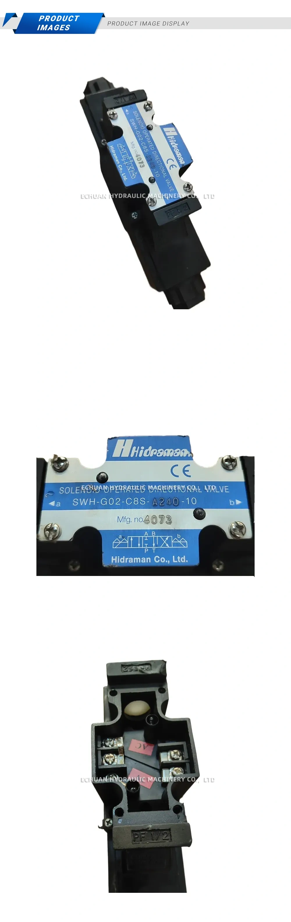 Hidraman SWH-G02-C8S-A240-10 Solenoid Operated Directional Valve Description