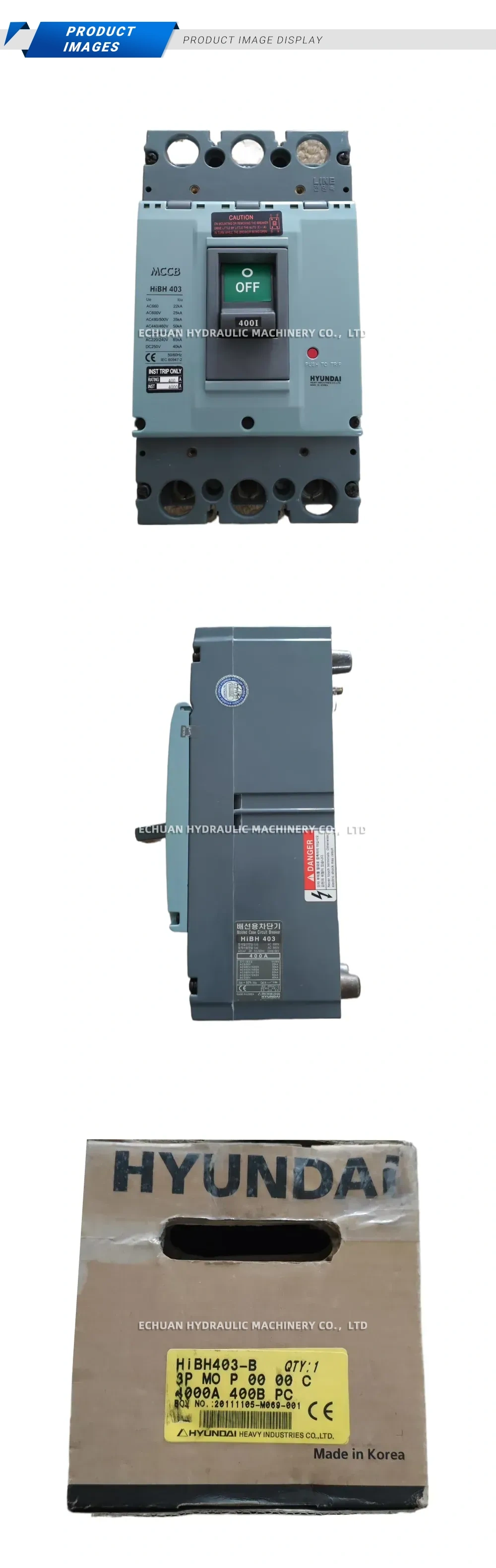 Hyundai HiBH403-B Molded Case Circuit Breaker (MCCB) Description