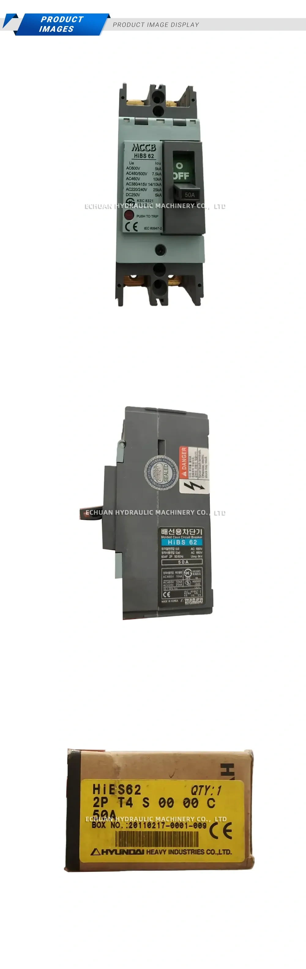 Hyundai HiBS62 Molded Case Circuit Breaker (MCCB) Description