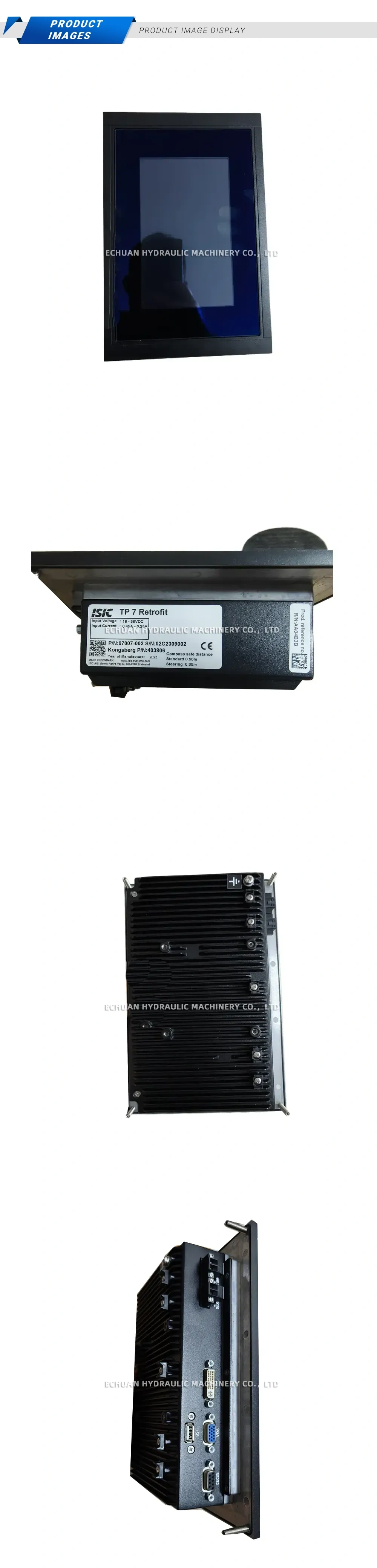 ISIC TP 7 Retrofit (P/N: 07007-002) Marine Industrial Monitor / Retrofit Display Unit Description