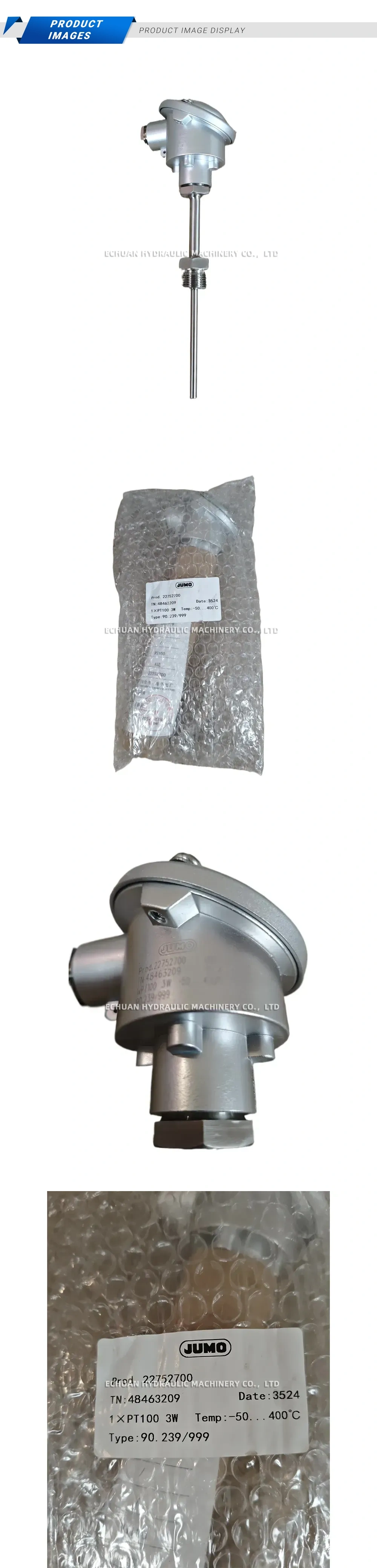 JUMO 90.239/999 PT100 RTD Temperature Sensor Description