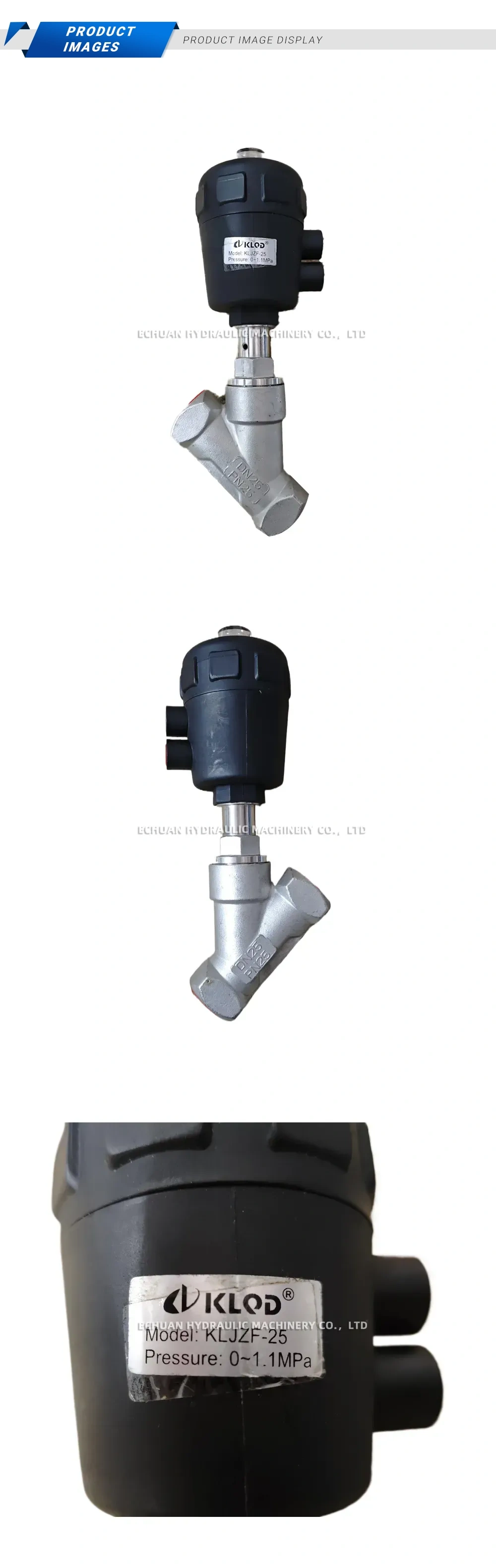 KLOD KLJZF-25 Pneumatic Angle Seat Valve Description