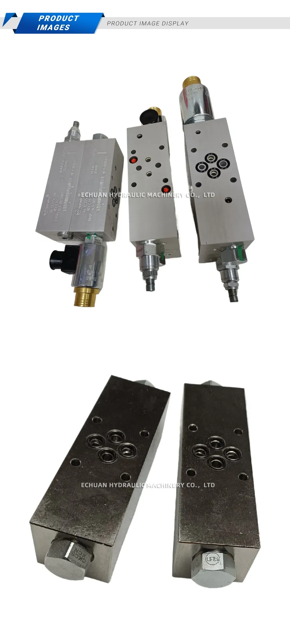 KLS Hydraulics M02-4 / AG 12 Z2V 008 Hydraulic Manifold Block, Flushing Plate and Cover Plate (Stacked Valve Assembly) Description
