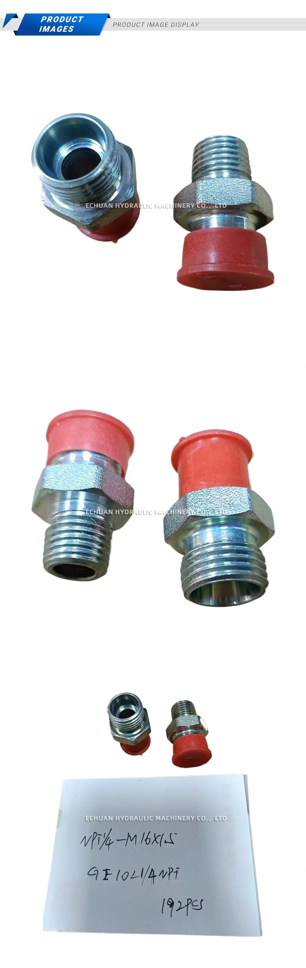 NPT1/4-M16X1.5 (GE10L1/4NPT) Hydraulic Tube Fitting (Male NPT to Metric Thread Adapter) Description
