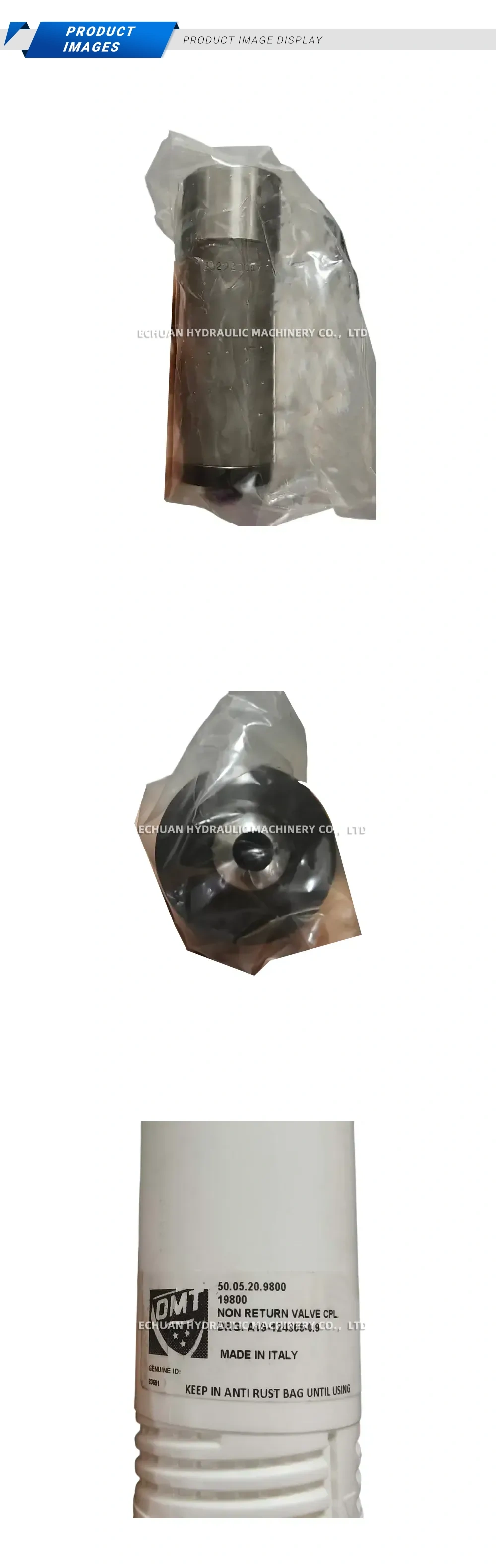 OMT 50.05.20.9800 Non-Return Valve (Check Valve), Complete Description