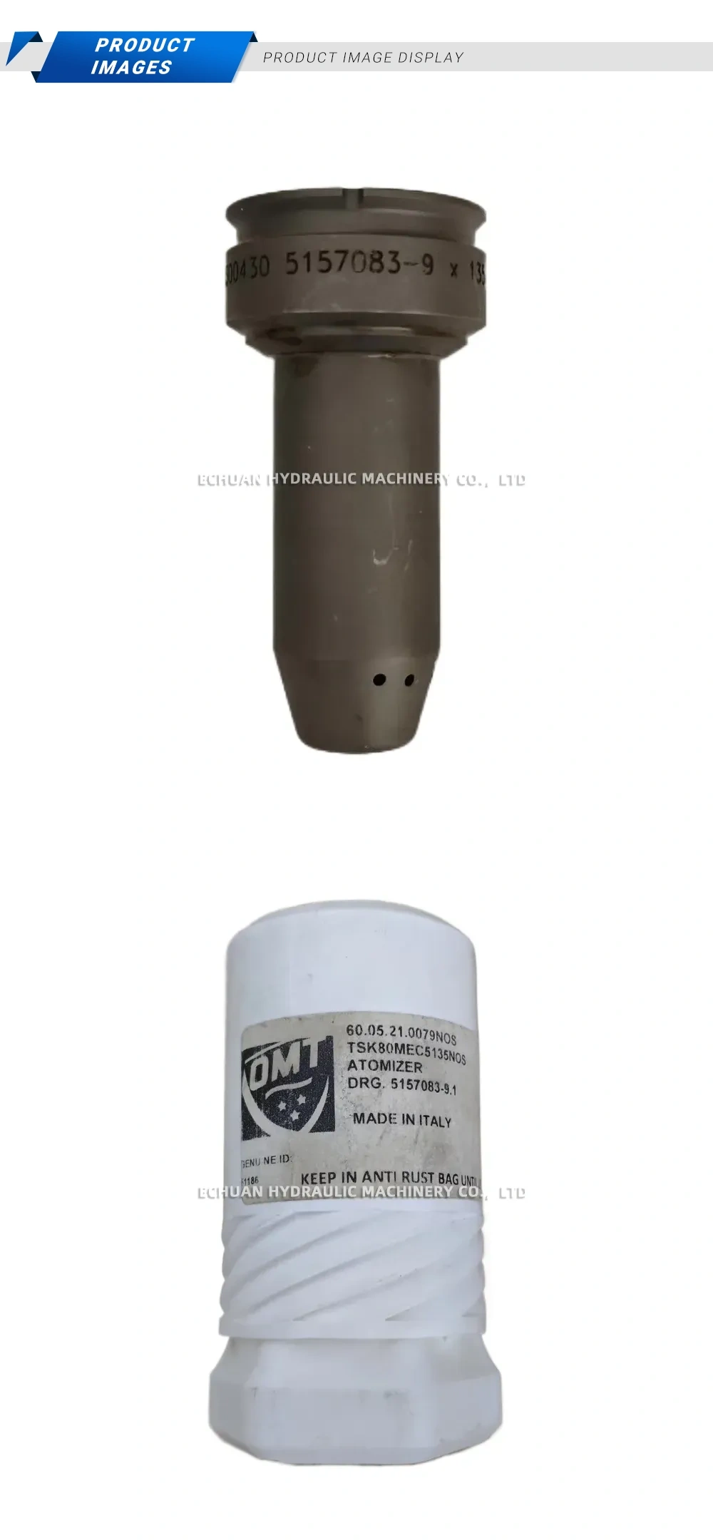 OMT TSK80MEC5135NOS / DRG. 5157083-9.1 Fuel Oil Atomizer Nozzle Description