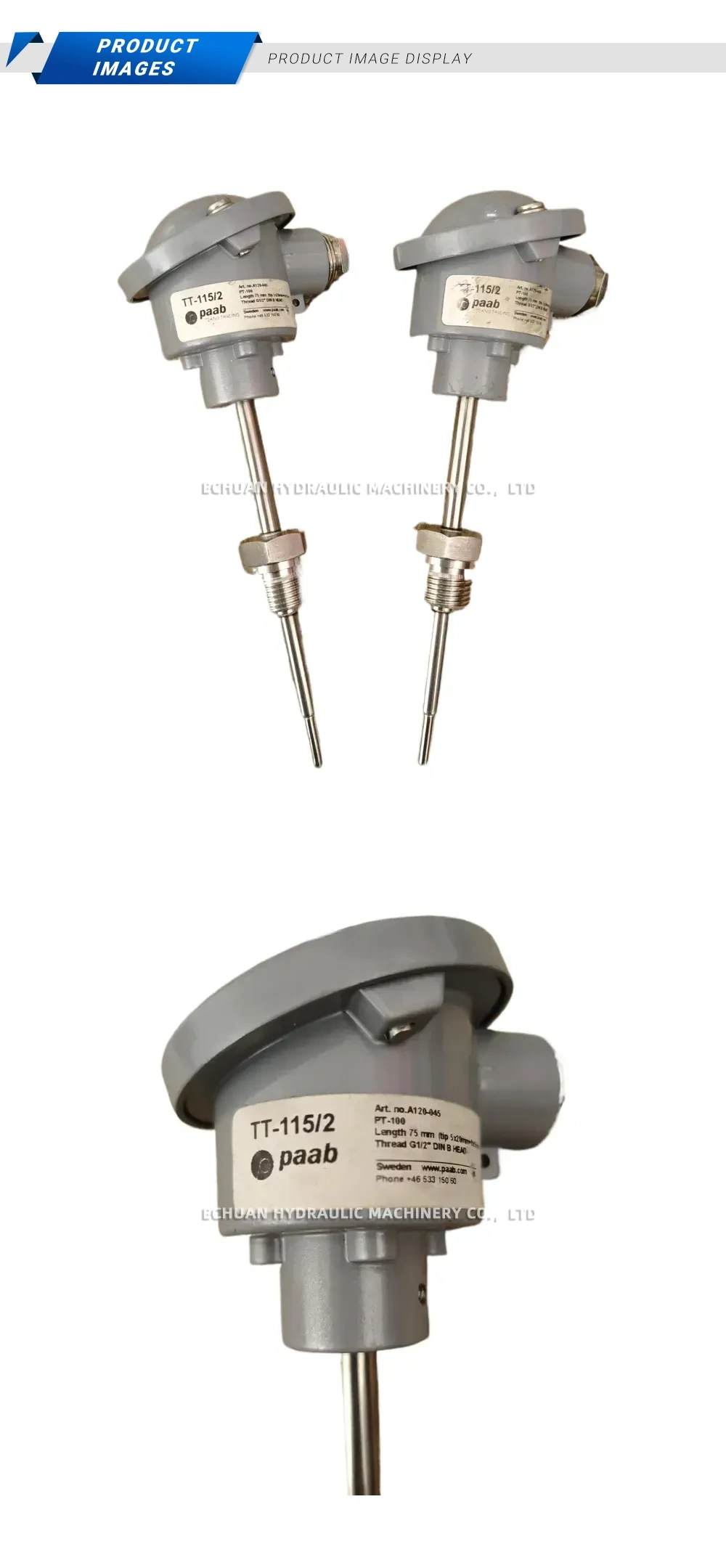 Paab TT-115/2 PT-100 Temperature Sensor Description