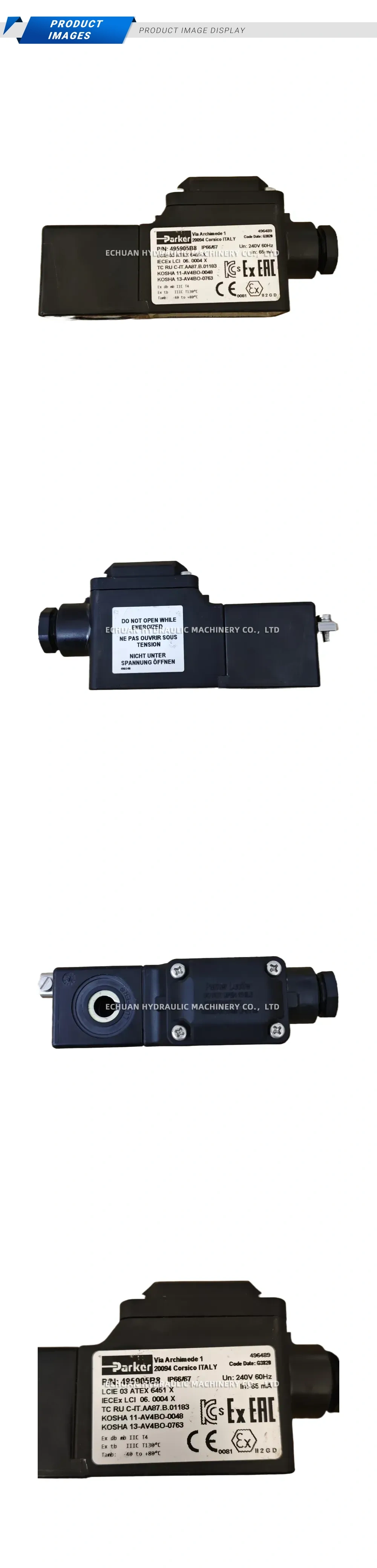 Parker 495905B8 Explosion-proof Solenoid Valve Coil Description