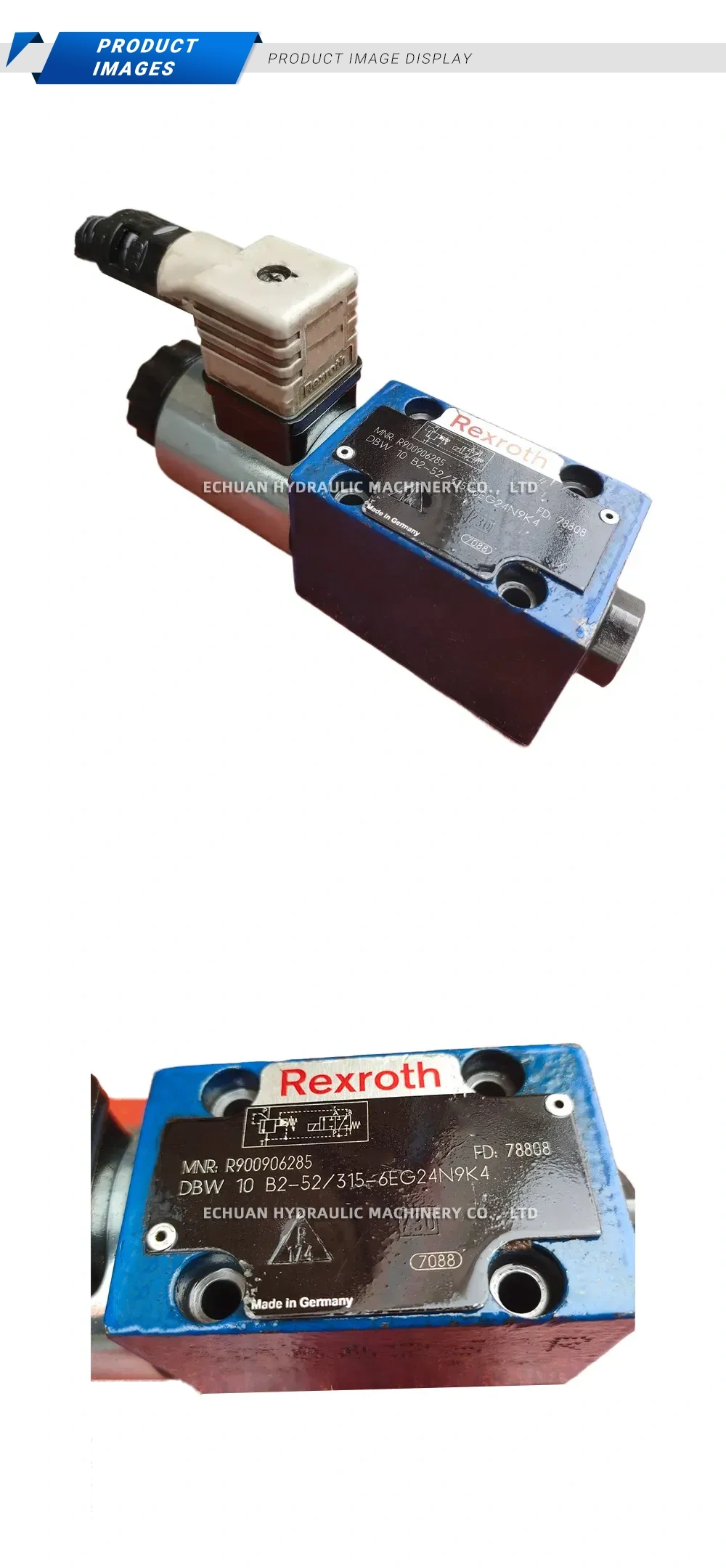 Rexroth DBW 10 B2-52/315-6EG24N9K4 Hydraulic Pilot-Operated Unloading Relief Valve Description
