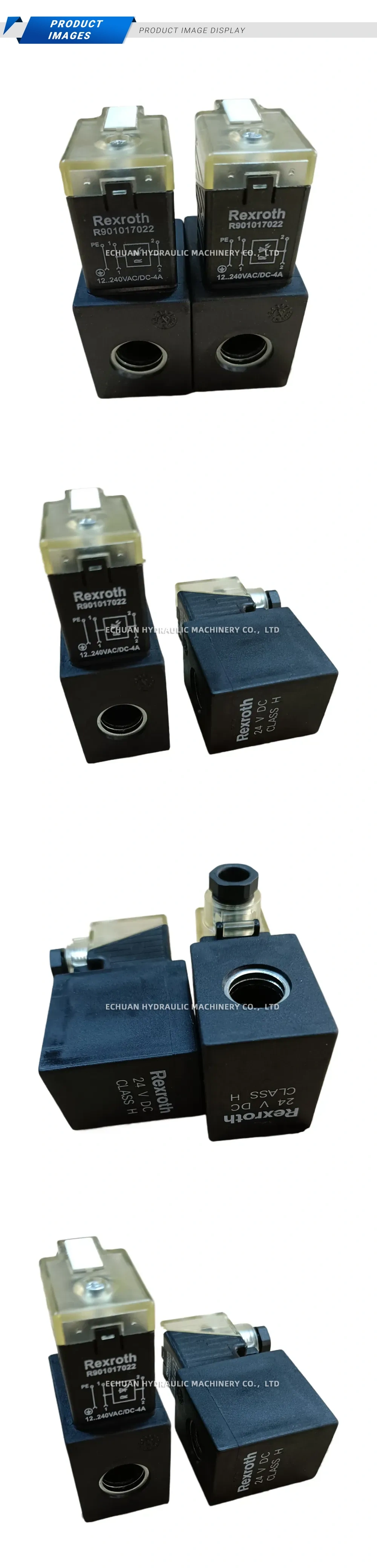 Rexroth R901017022 Solenoid Coil with Connector Plug Description