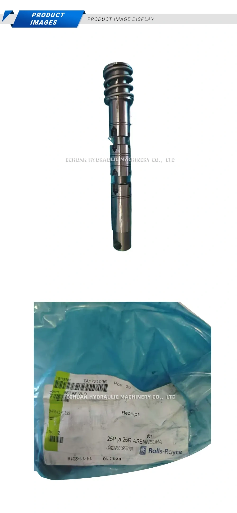 Rolls-Royce 6679818-D Multi-way Hydraulic Valve Spool Assembly (Controllable Pitch Propeller) Description