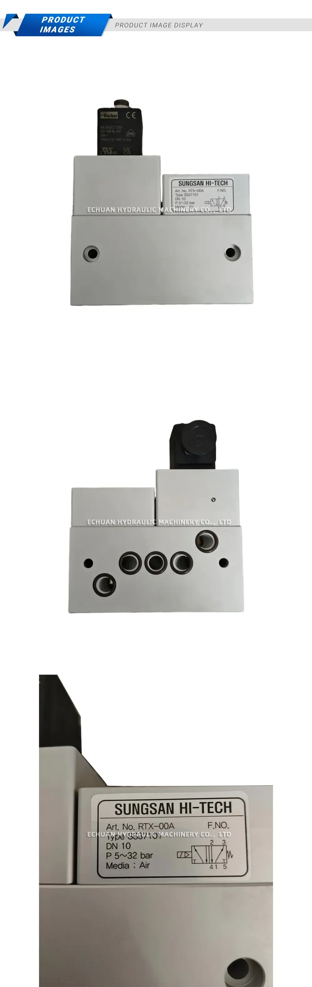 SUNGSAN HI-TECH SS37101 (RTX-00A) Pneumatic Solenoid Valve Description