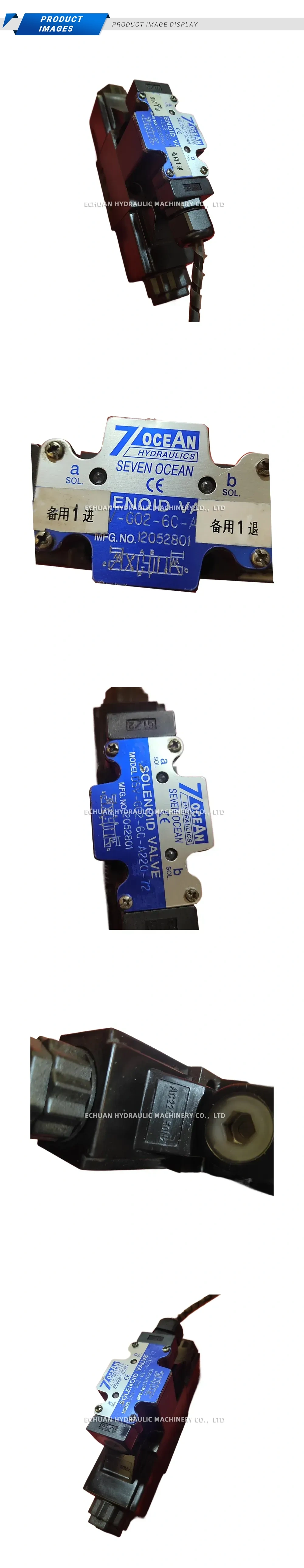 Seven Ocean DSV-G02-6C-A220-72 Hydraulic Solenoid Directional Control Valve Description