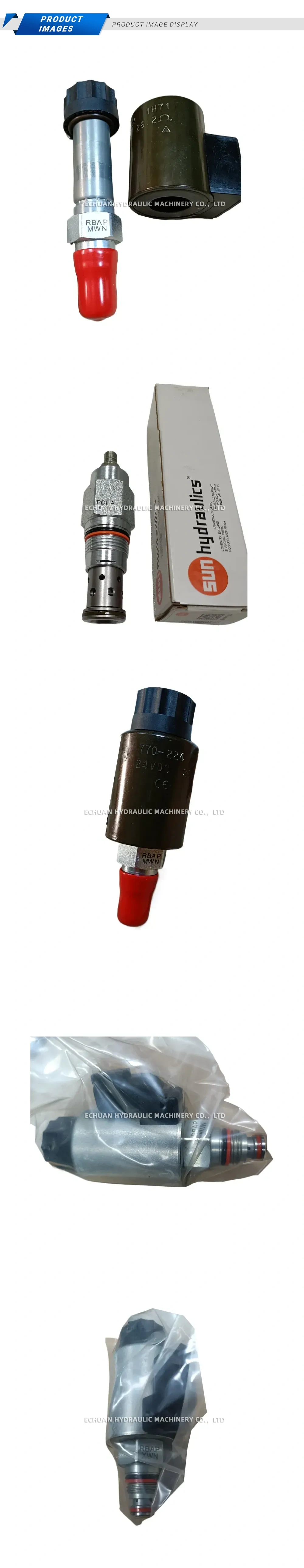 Sun Hydraulics RBAP-MWN (coil 770-224, 24VDC) Solenoid Operated Proportional Pressure Relief Cartridge Valve Description