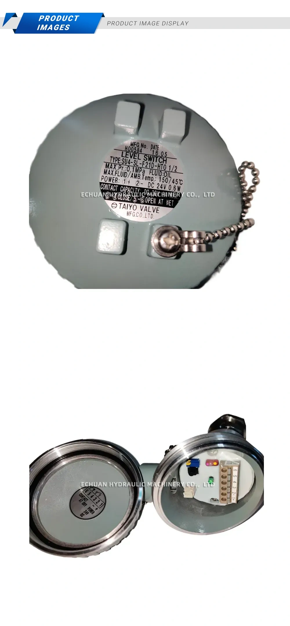 TAIYO VALVE SU4-SL-F21D-HT0 1/2 Level Switch Description