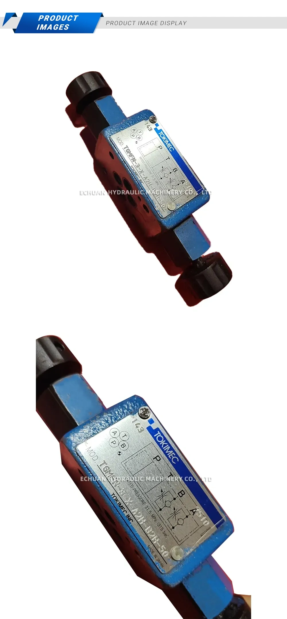 TOKIMEC TGMFN-3-Y-A2H-B2H-50 Modular Flow Control Valve (Hydraulic Throttle Valve) Description