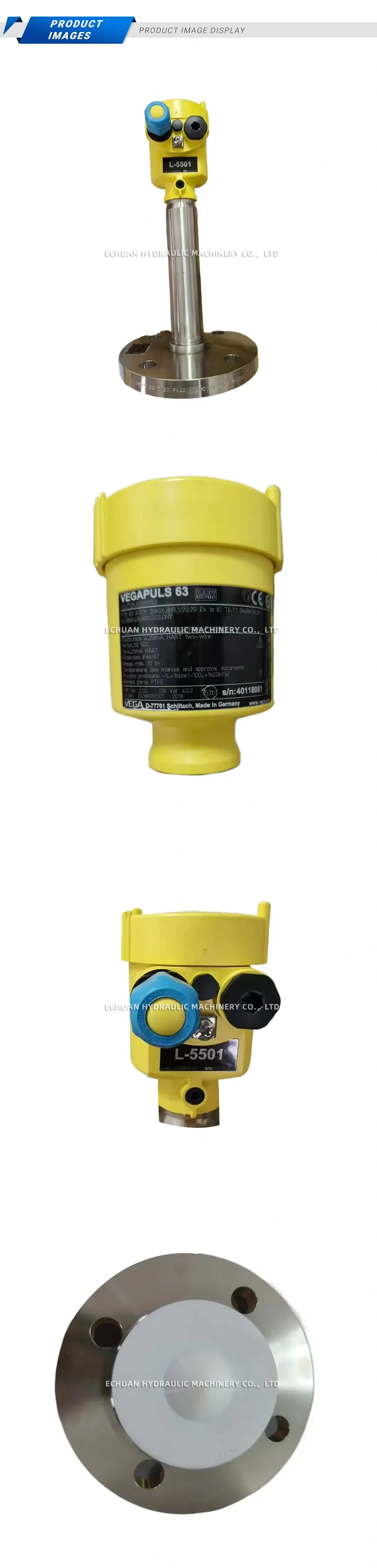 VEGA VEGAPULS 63 (PS63CMJKCHKMXX) Radar Level Transmitter / Level Sensor Description