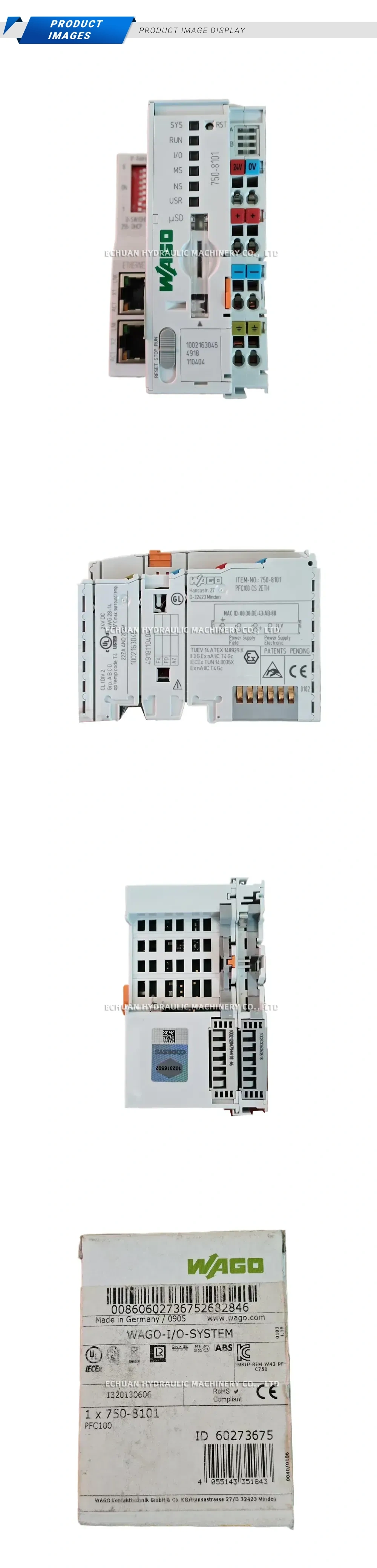 WAGO 750-8101 (PFC100 CS 2ETH) Programmable Fieldbus Controller (PLC Module) Description