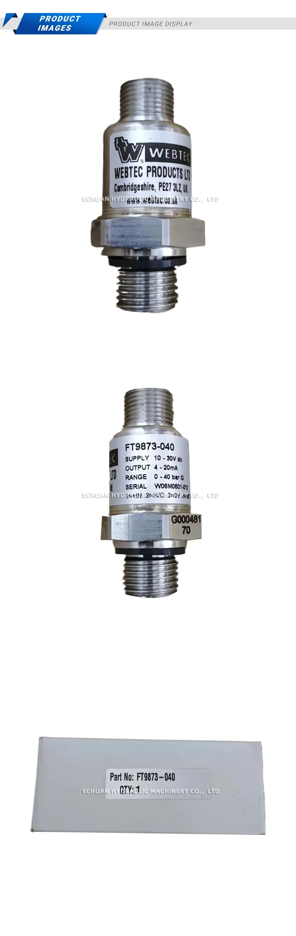 WEBTEC FT9873-040 Pressure Sensor Description